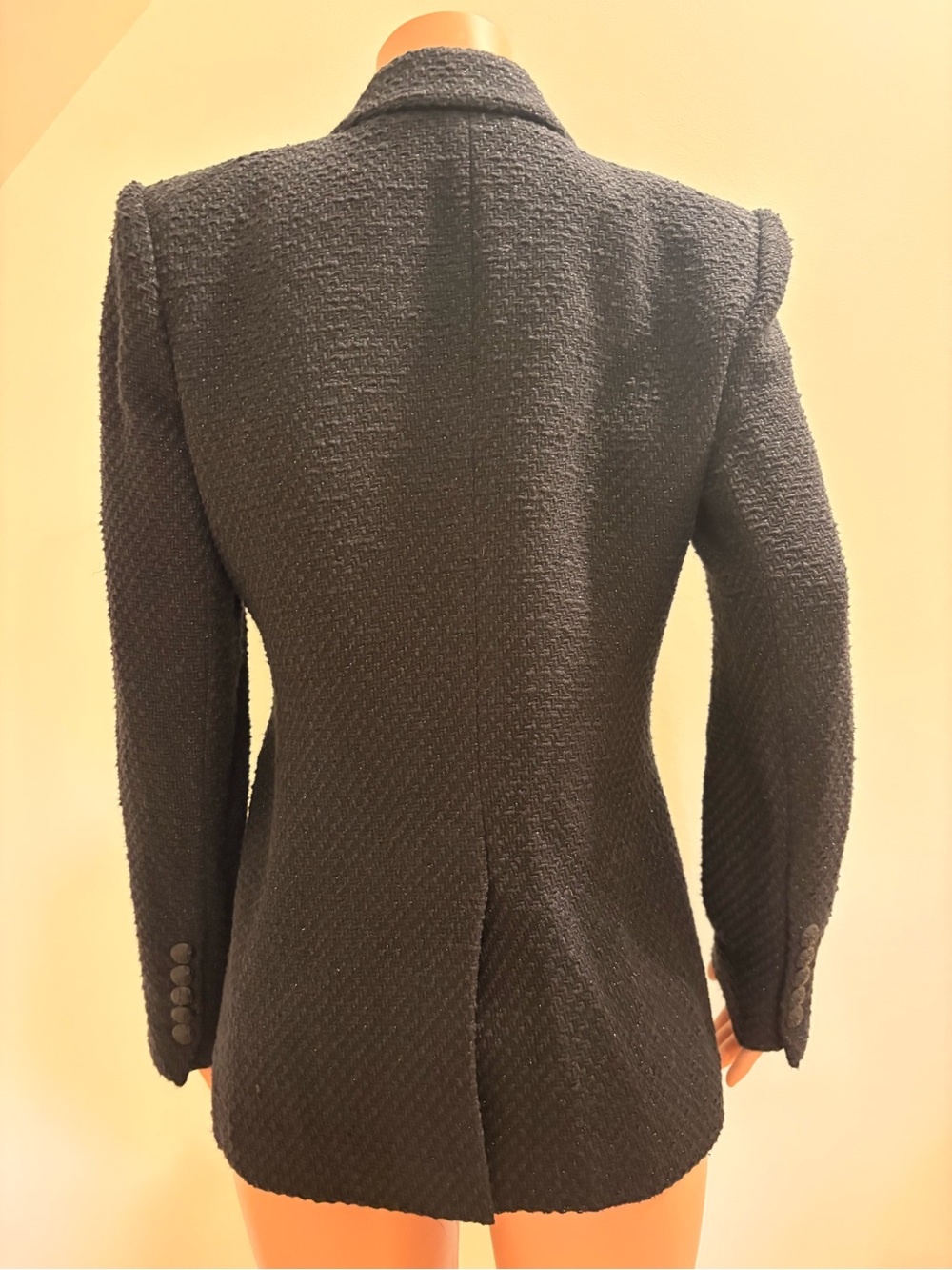 Veronica Beard Black Textured Tailored Blazer - Picture 2 of 5